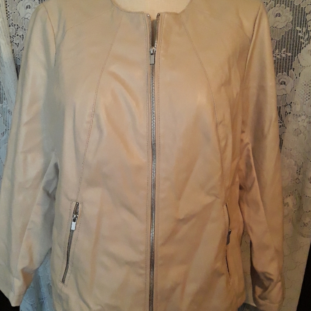 CJ banks faux leather jacket 1X
